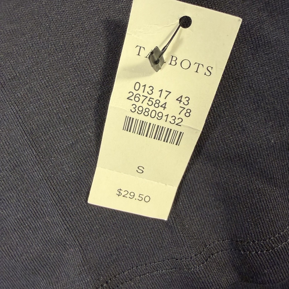 Talbots Tee Women's Black Size Small Long Sleeve Shirt 100% Pima Cotton NWT - Picture 2 of 3